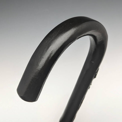 Vintage Gentleman's Large Cane Cane Touring Europe Badge Curved Handle 94cm